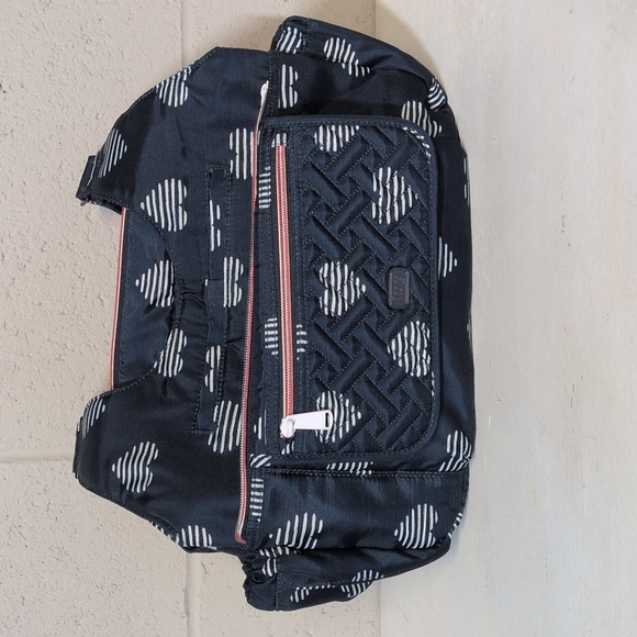 Lug Women's Romper Carry All Shoulder Bag, Brushed Navy Hearts, like new - Picture 15 of 15